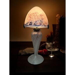 Art Nouveau, Mushroom Lamp Le Verre Français Schneider Circa 1920