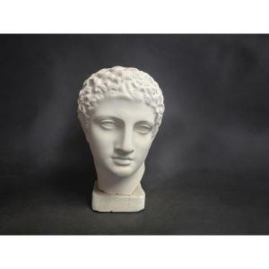 Sculpture Head Of The Antique Hermes Patinated Plaster Mid 20th Century