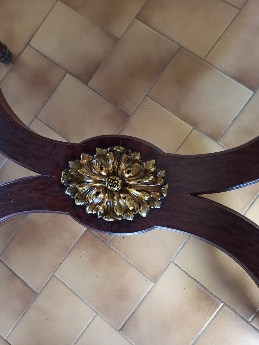 Large Oval Mahogany Table From The 19th Century-photo-3