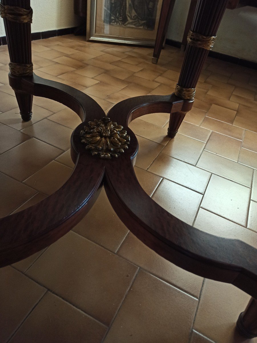 Large Oval Mahogany Table From The 19th Century-photo-7