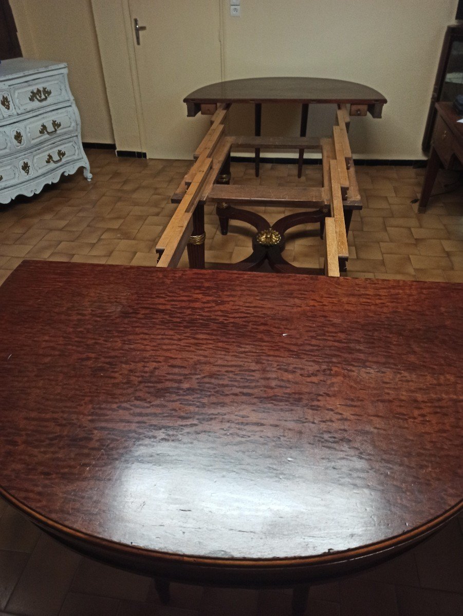 Large Oval Mahogany Table From The 19th Century-photo-8