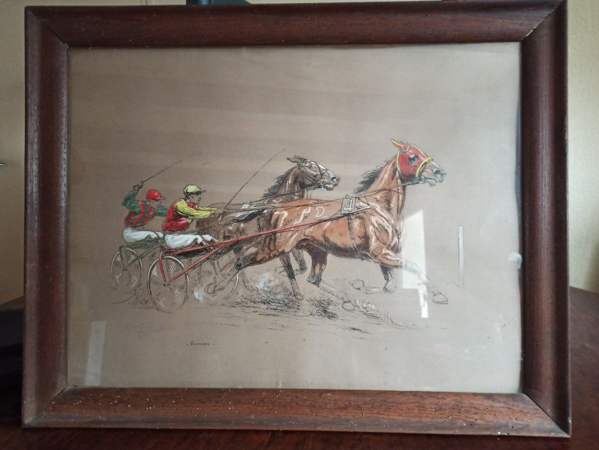 Horse Racing At Vincennes Pechaubes Eugène (1890-1967)