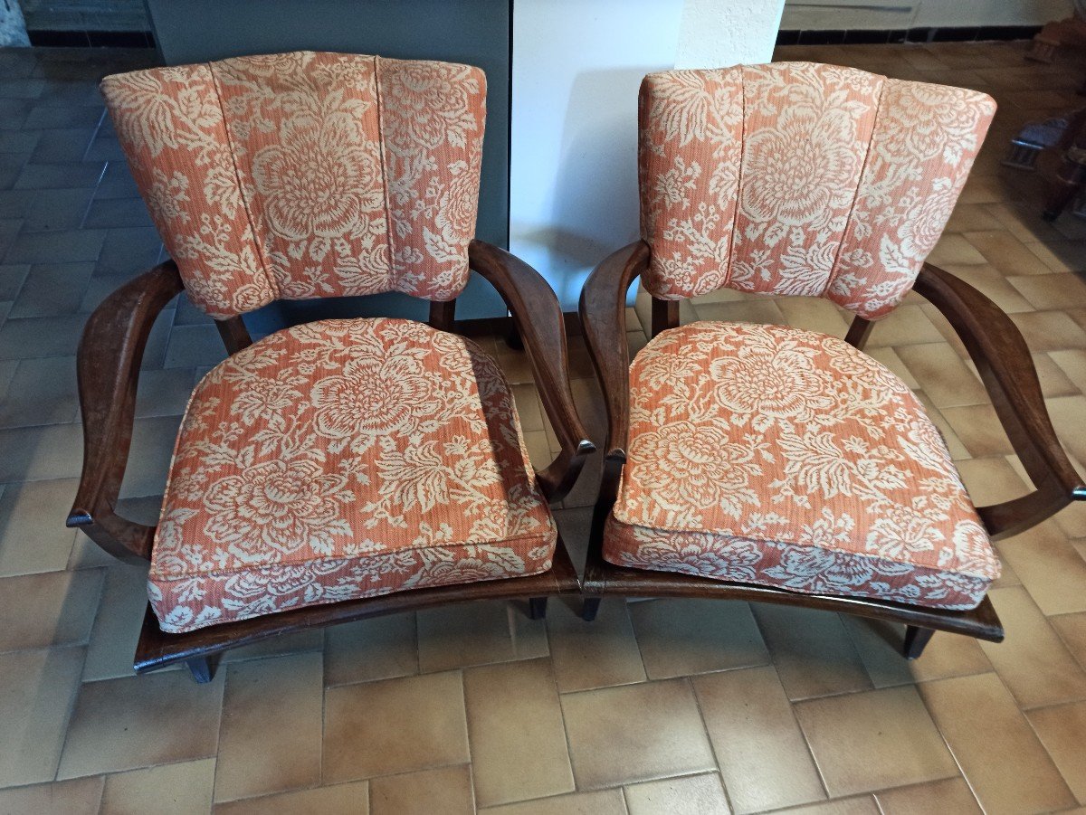 Pair Of Sk250 Etienne-henri Martin Armchairs