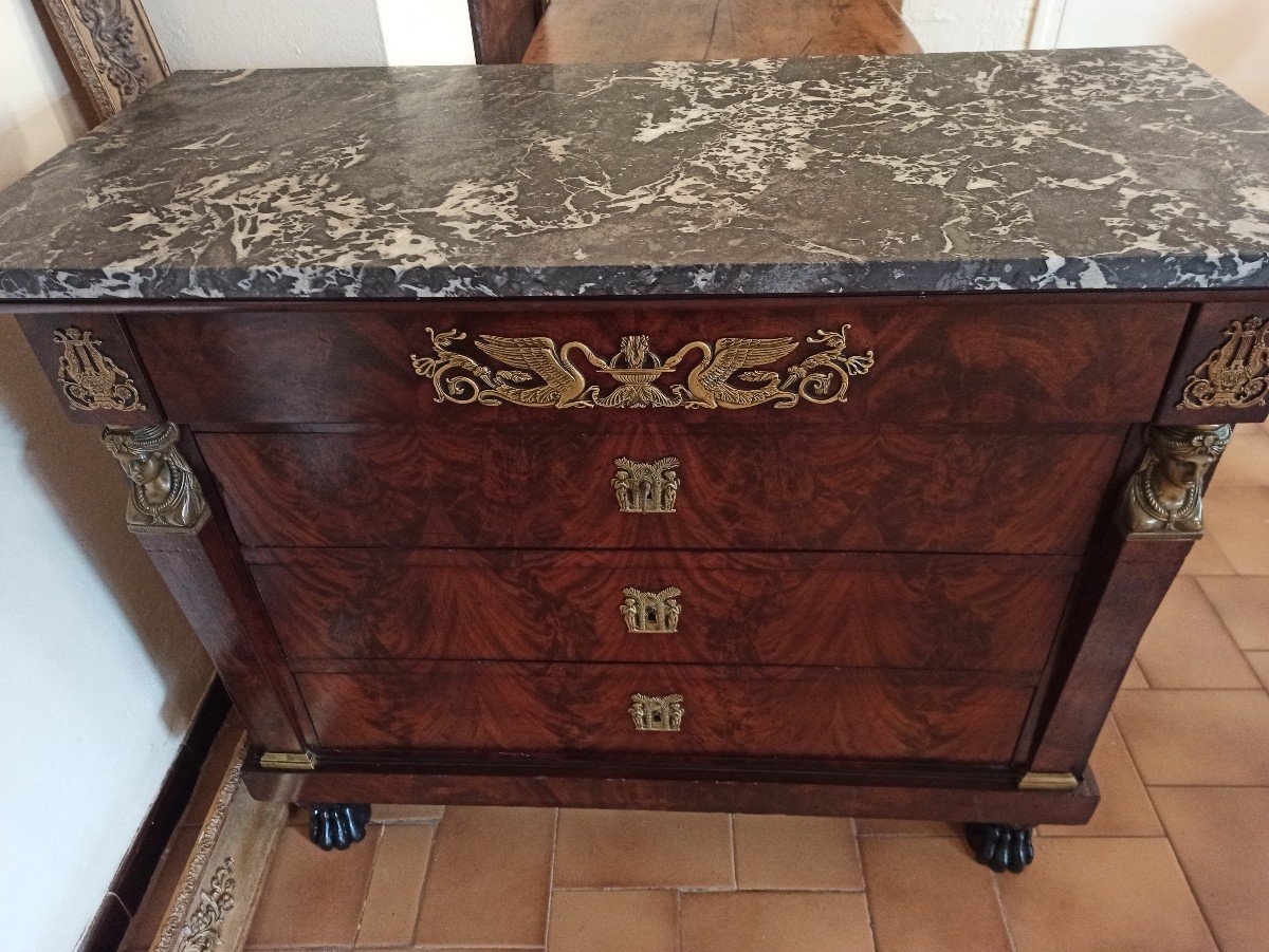 Empire Period Chest Of Drawers Return From Egypt-photo-2