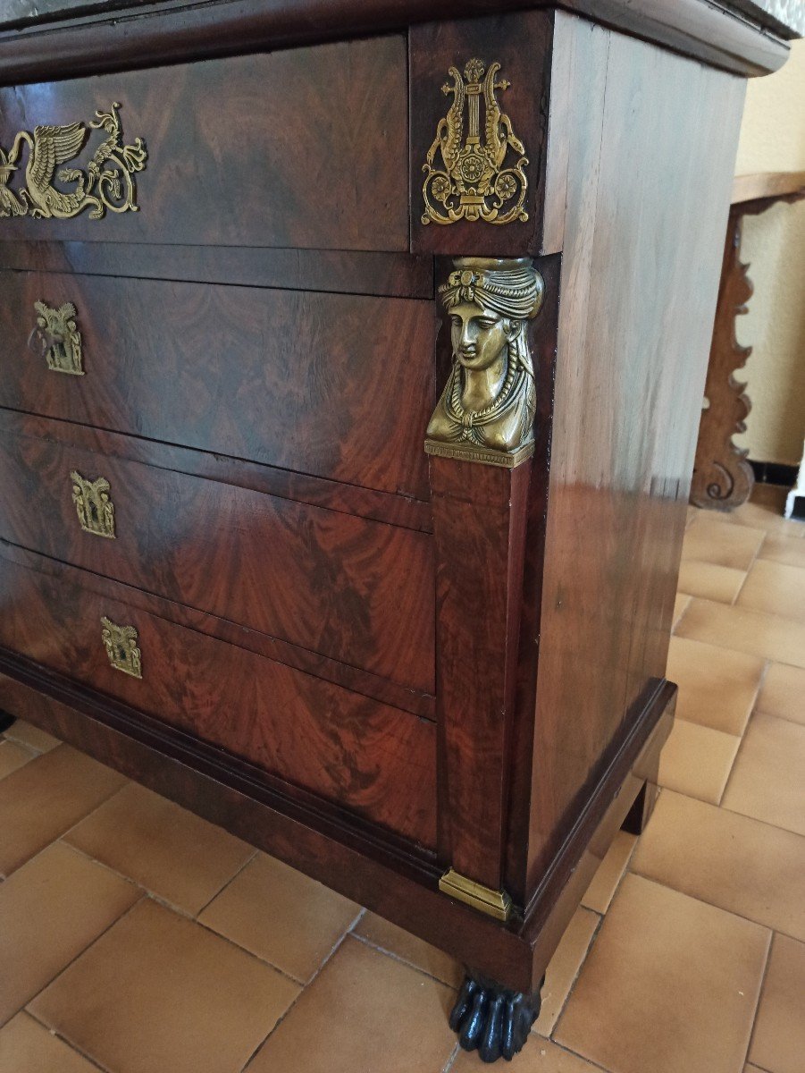 Empire Period Chest Of Drawers Return From Egypt-photo-3