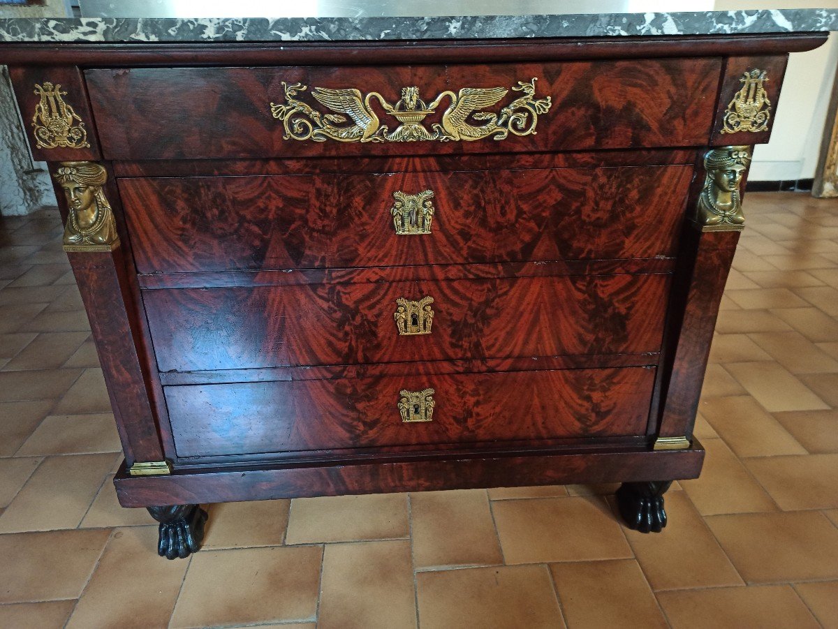 Empire Period Chest Of Drawers Return From Egypt