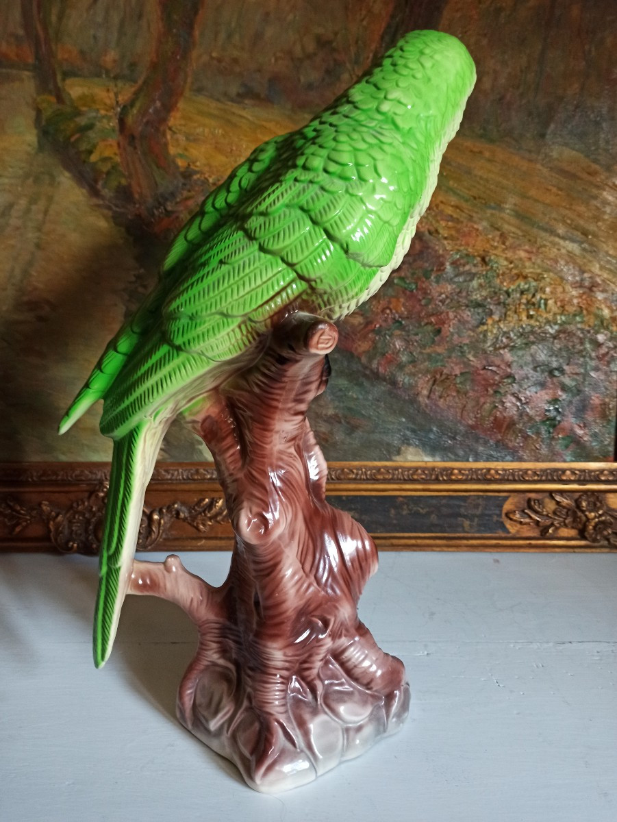 Large Vintage Ceramic Parrot-photo-3