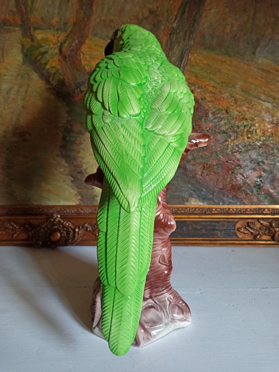 Large Vintage Ceramic Parrot-photo-4