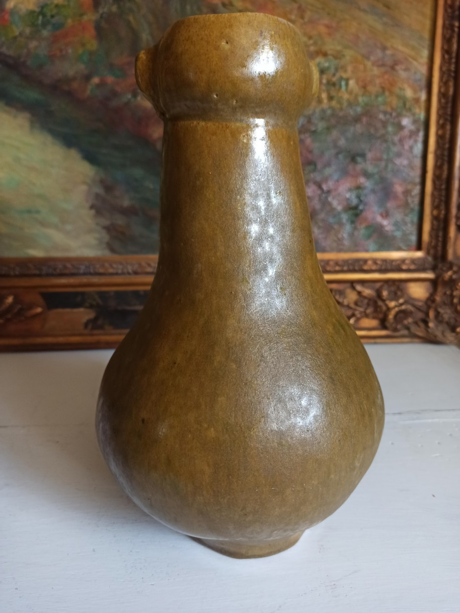 Anthropomorphic Vase In Puisaye Stoneware, Signed-photo-4