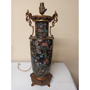 Large Cloisonné Enamel Lamp China 19th Century