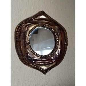 Small Vintage Ceramic Mirror