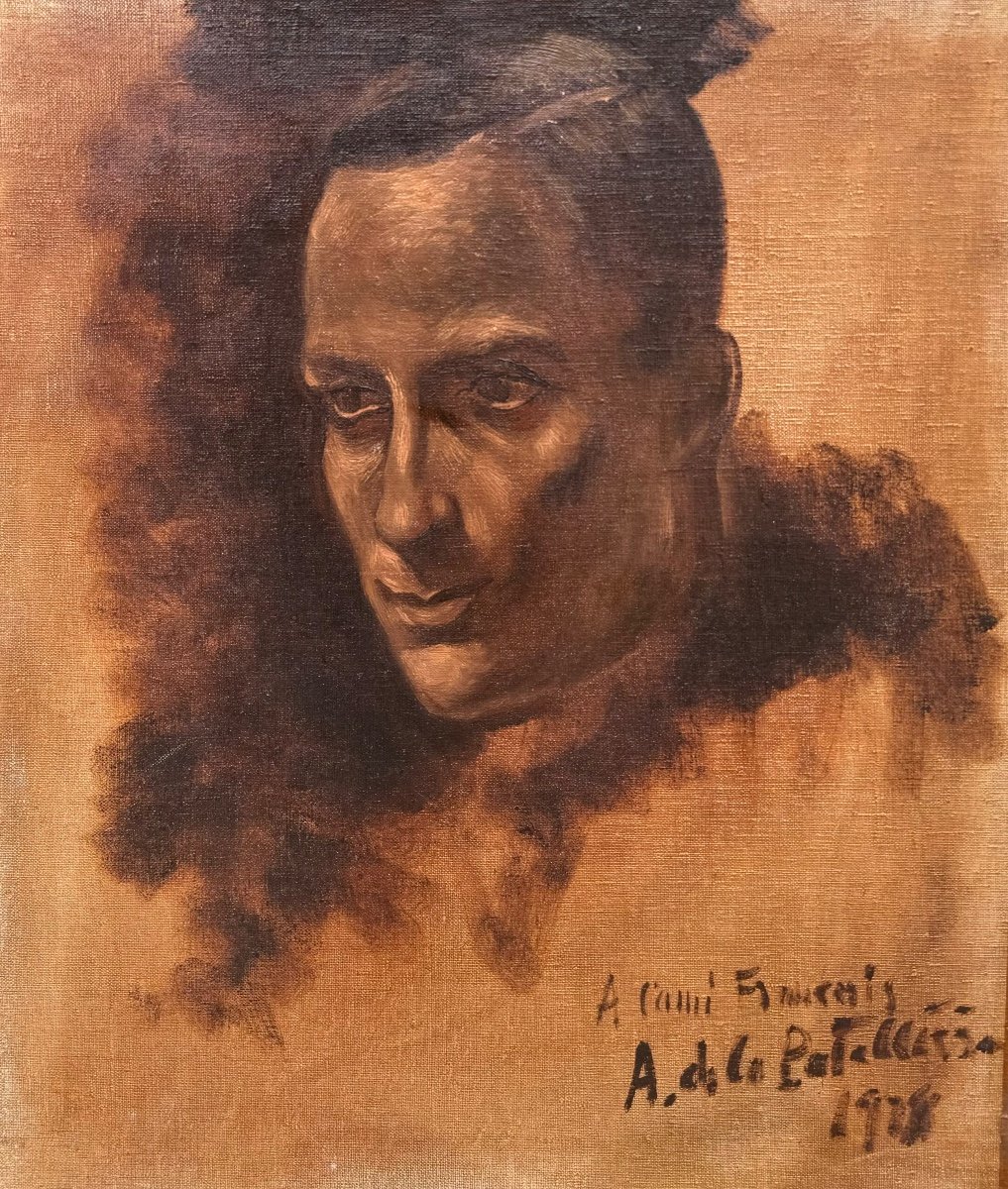 Amédée De La Patellière (1890-1932) Portrait à L’ami François Huile Sur Toile