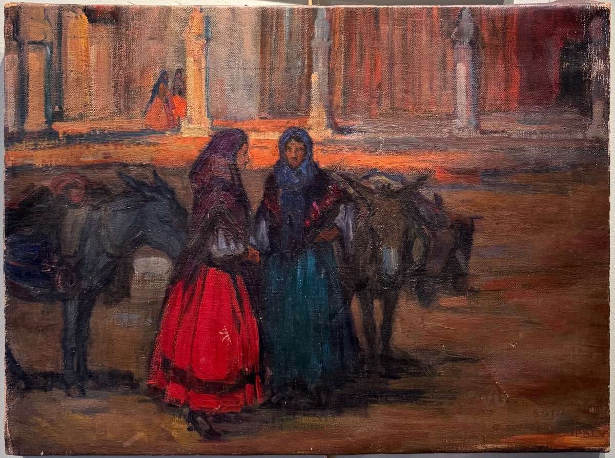 Orientalist Or Spanish School Around 1900 Oil On Canvas-photo-2