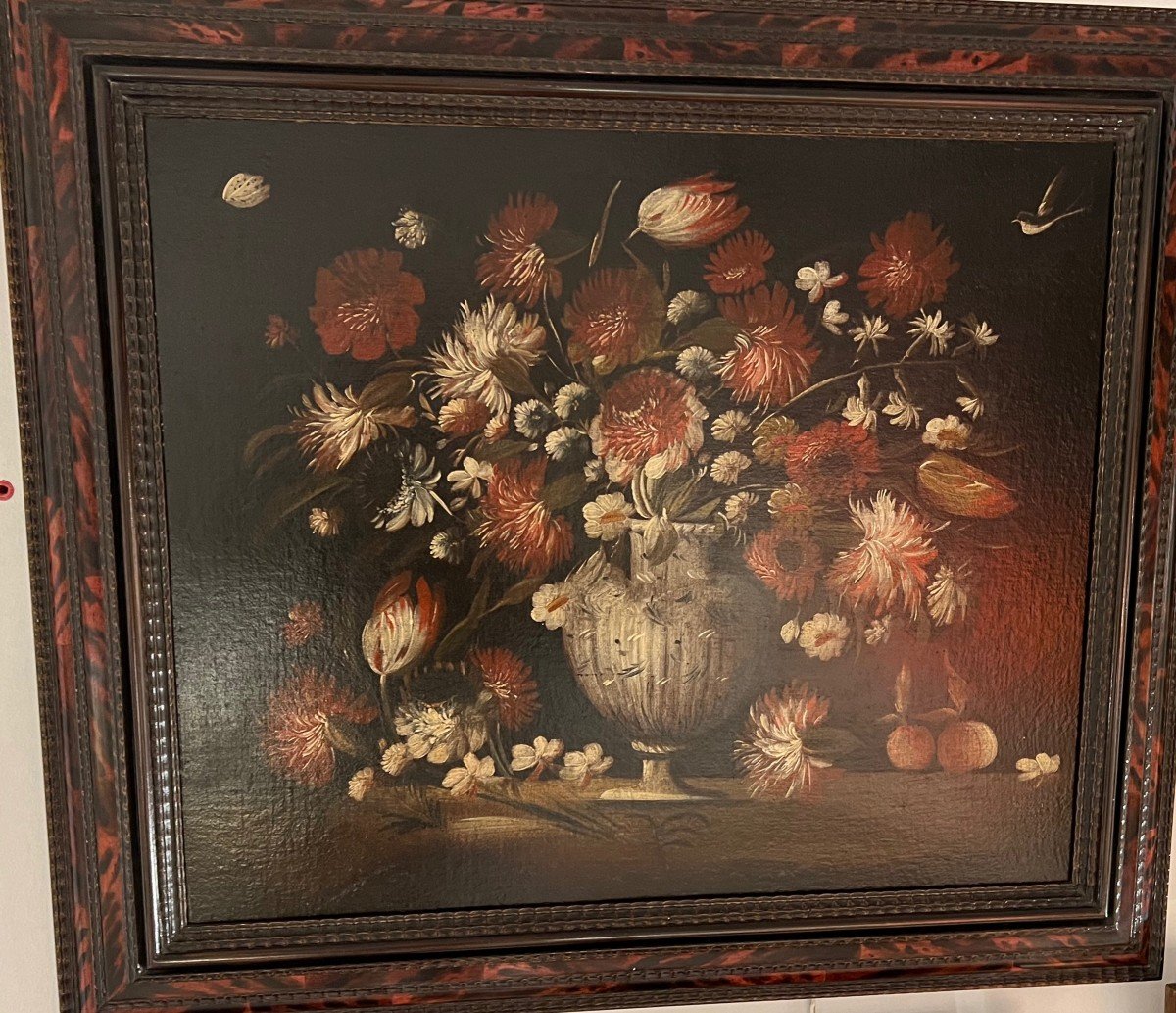 Nature Morte, Ribes et Cuivre, Peinture à l'Huile sur Toile, 19ème Siècle