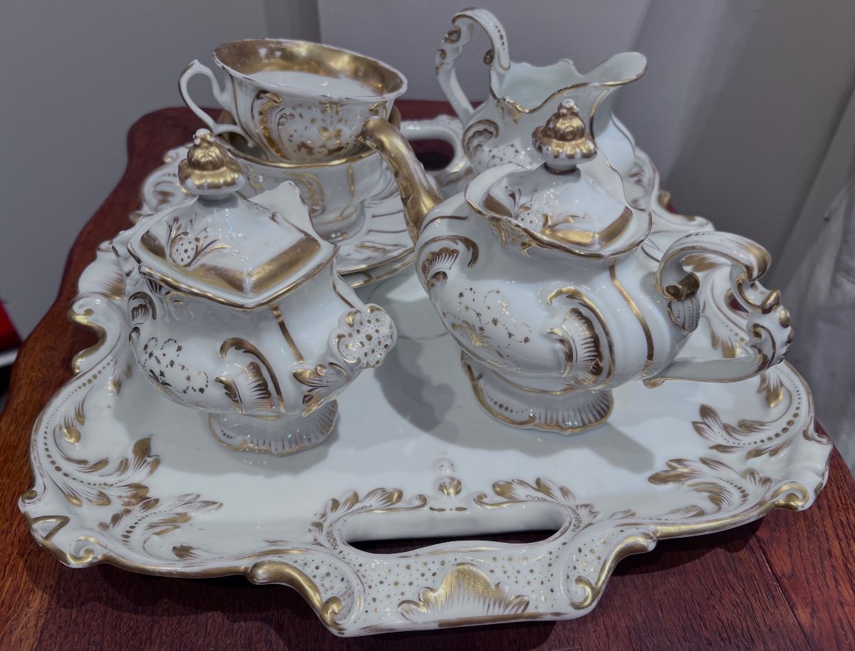 Service à Café Tête à Tête  Porcelaine De Paris 1850-photo-3