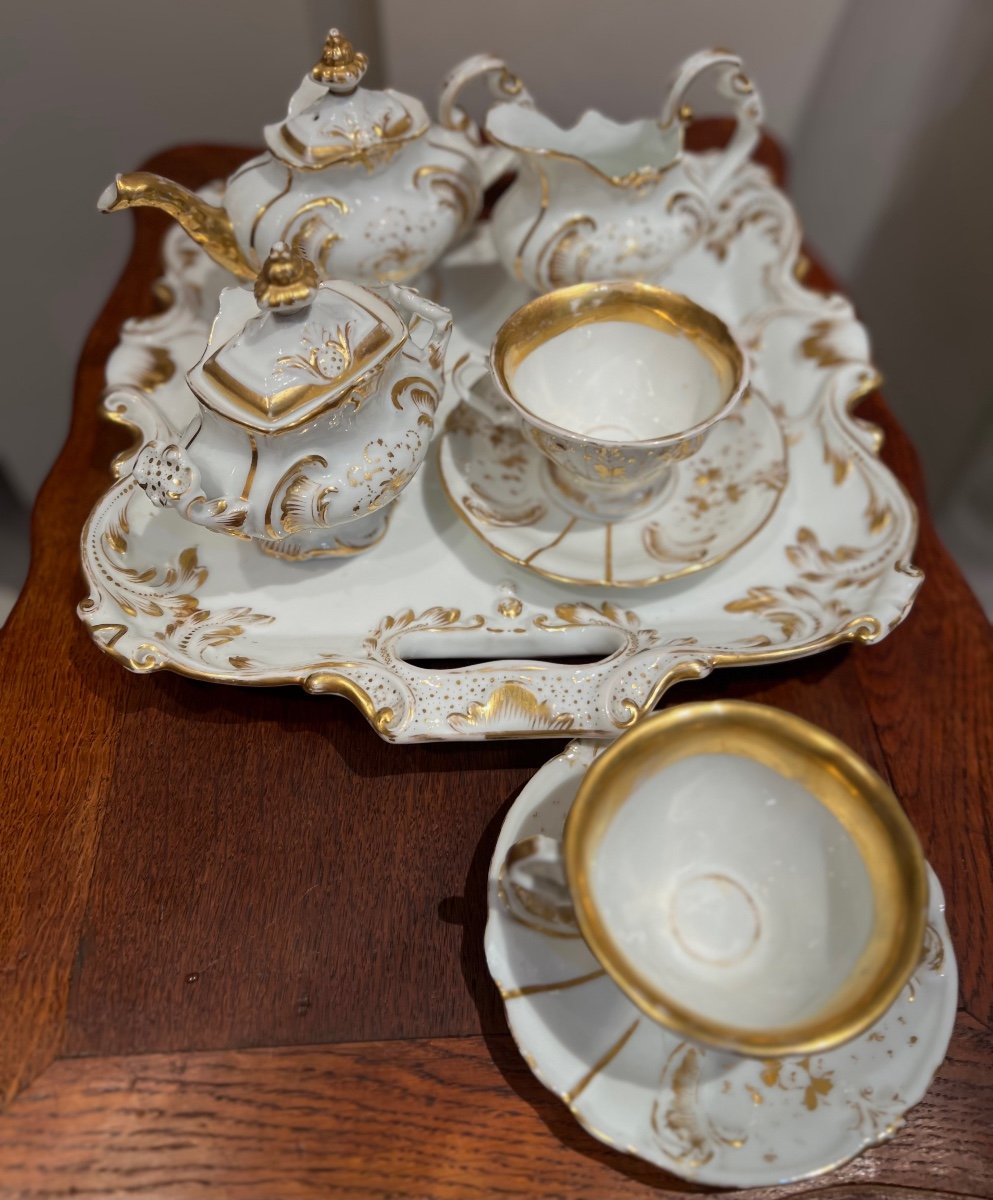 Service à Café Tête à Tête  Porcelaine De Paris 1850-photo-4