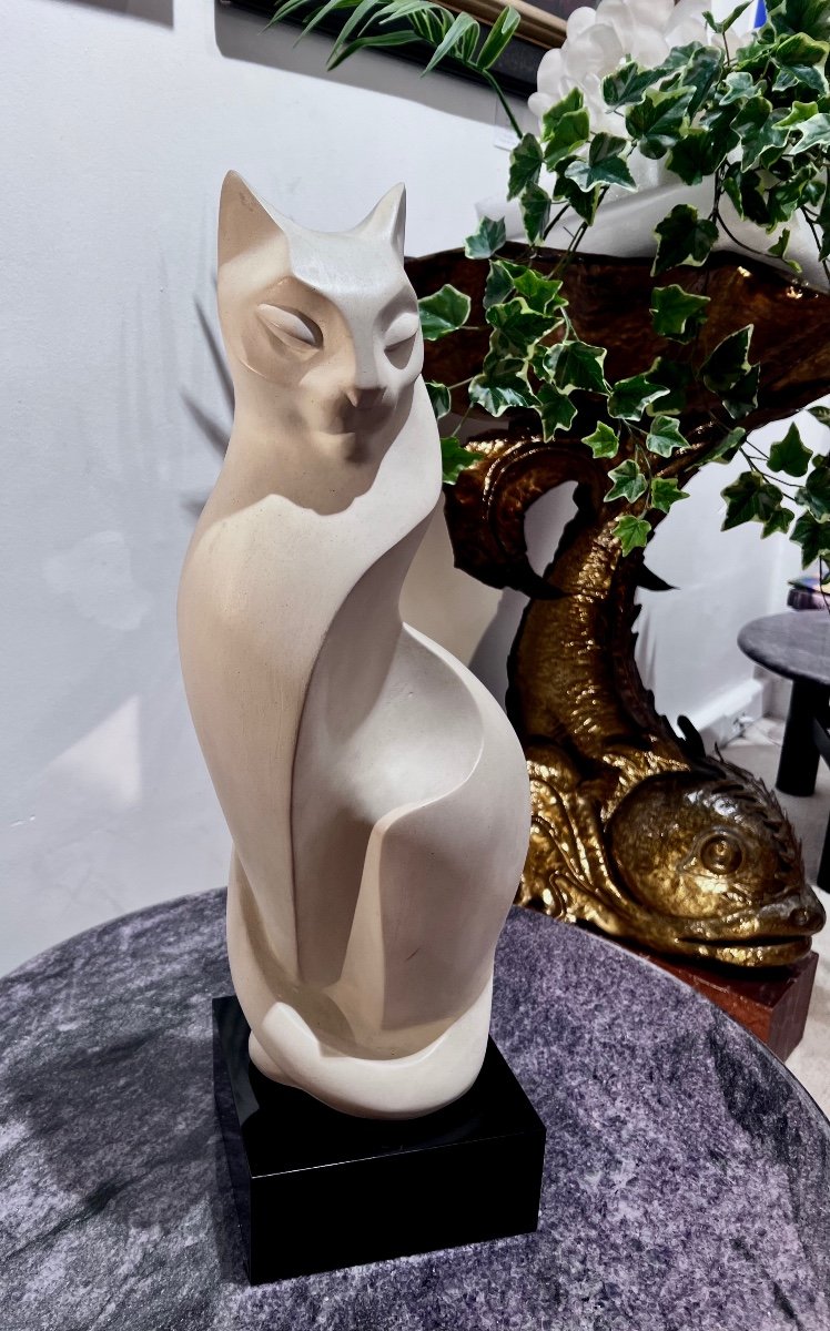 Cat Earthenware Sculpture -photo-4