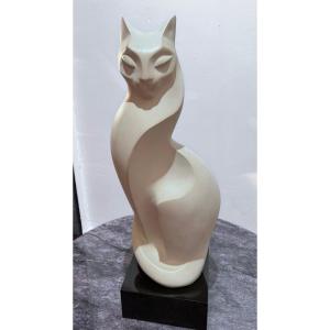 Sculpture Faïence Chat 