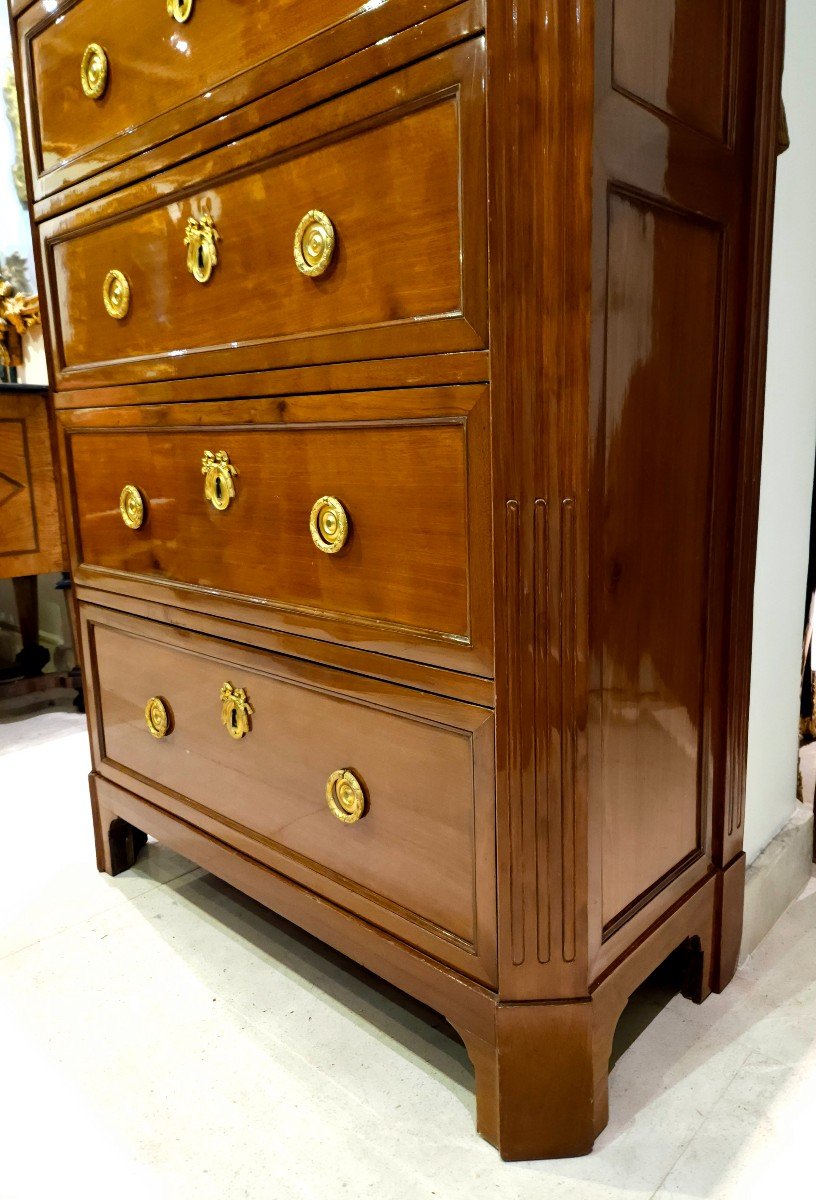 Mahogany Chiffonier Stamped L.moreau Louis XVI Period XVIII-photo-2