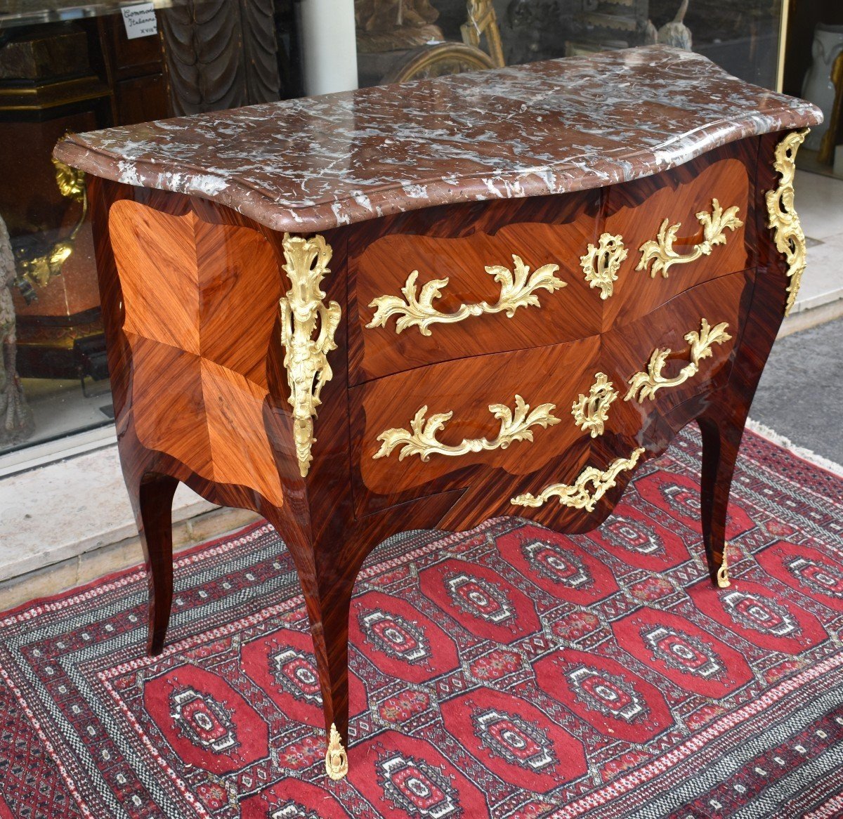 Commode En Marqueterie Estampillée A. Fleury Epoque Louis XV XVIII ème-photo-3