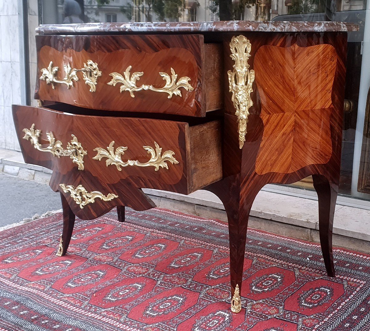 Commode En Marqueterie Estampillée A. Fleury Epoque Louis XV XVIII ème-photo-1