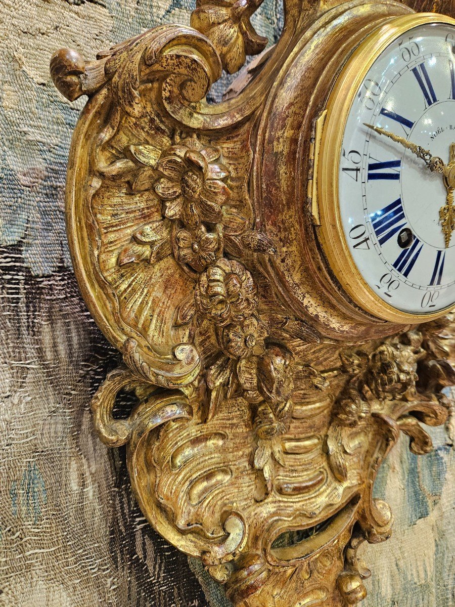 "christmas Balthazar/dated 1752" Wall Cartel In Carved And Gilded Basswood Louis XV Period-photo-1