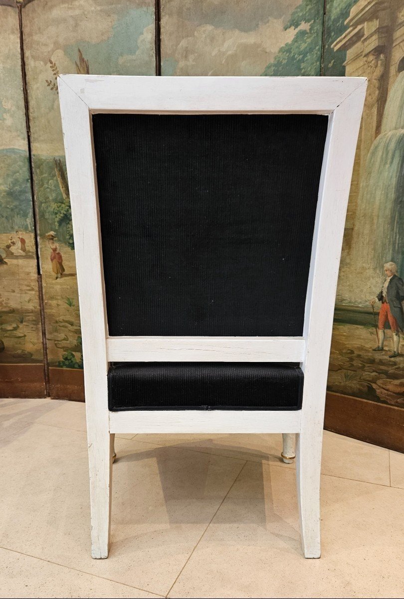 Fauteuil Du Château De Compiègne Estampillé P.marcion Epoque Empire XIX ème-photo-3