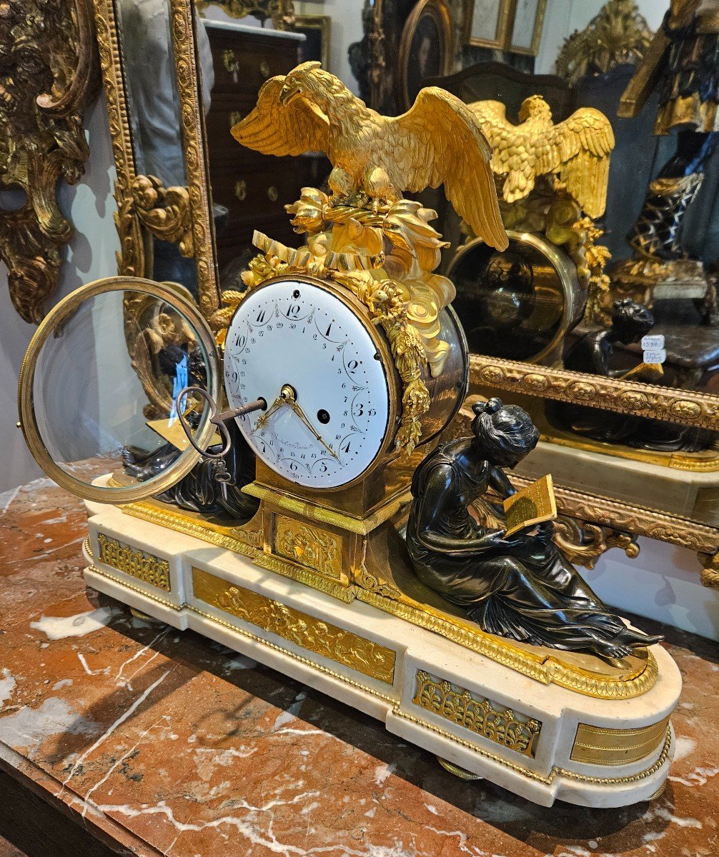 Important Clock "study And Philosophy" Louis XVI XVIIIth Period -photo-5