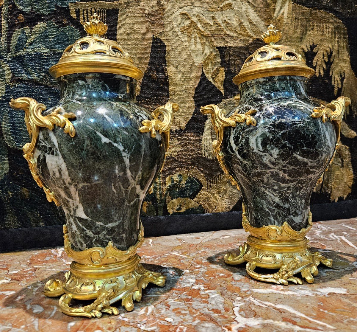 Pair Of Covered Vases Signed F. Barbedienne XIXth-photo-2