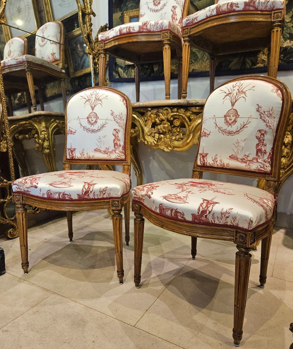  Suite De Quatre Chaises Estampillées J.B.Boulard XVIII ème-photo-4