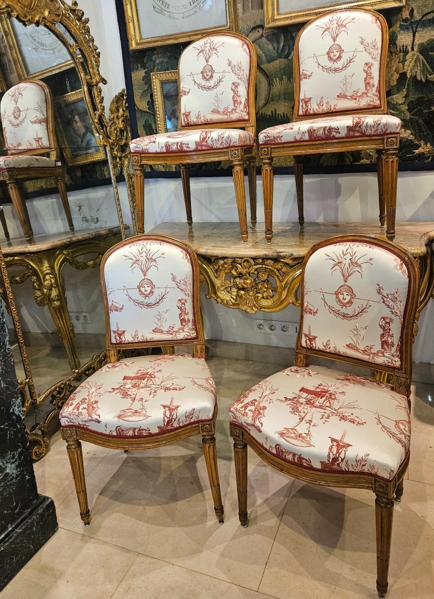  Suite De Quatre Chaises Estampillées J.B.Boulard XVIII ème