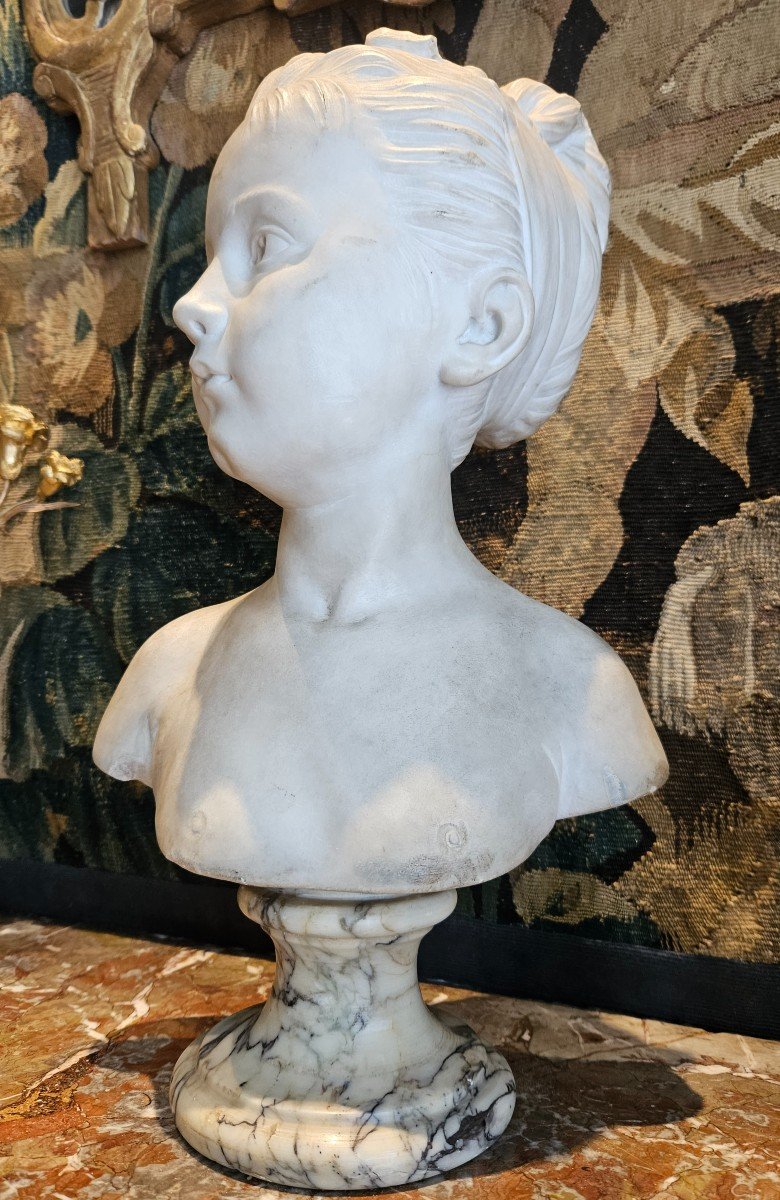  Bust Of "louise Brongniart" In Mabre After Houdon 19th Century-photo-7