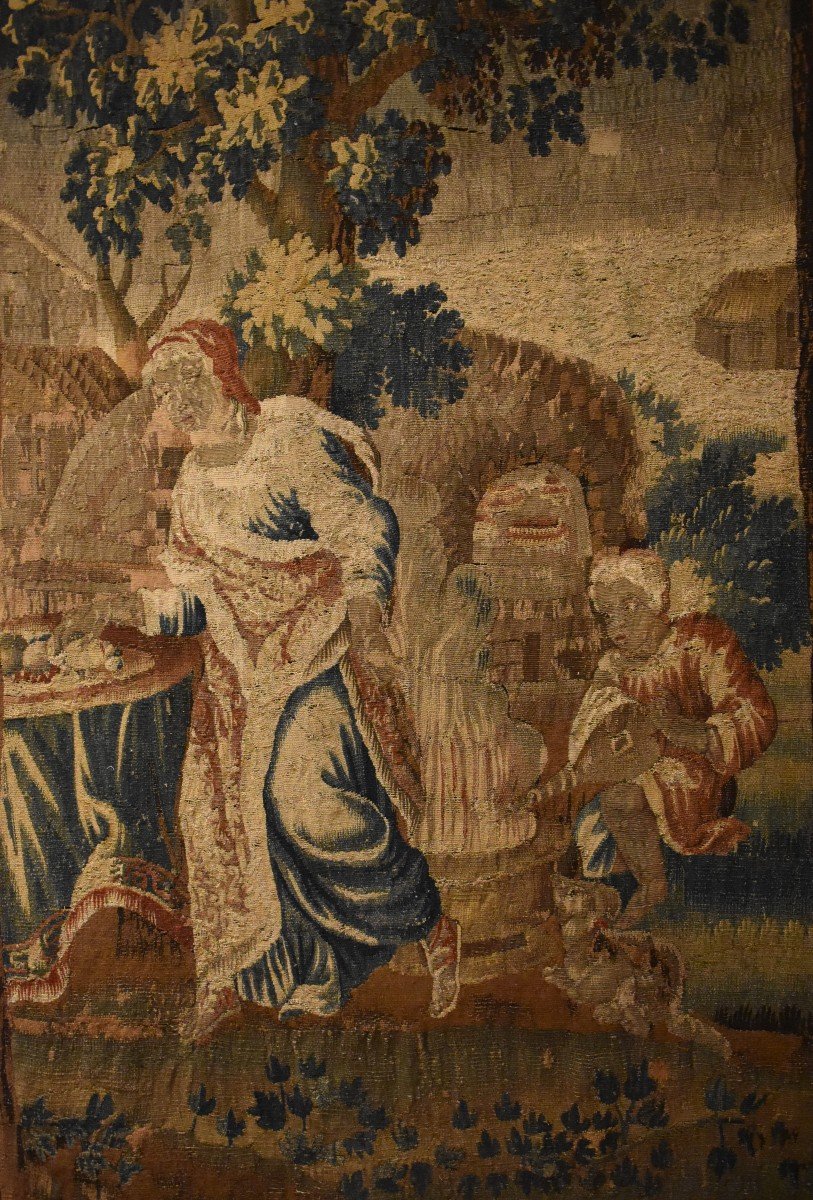 Aubusson Tapestry "allegory Of The Home" Louis XIV XVIIth Period -photo-2