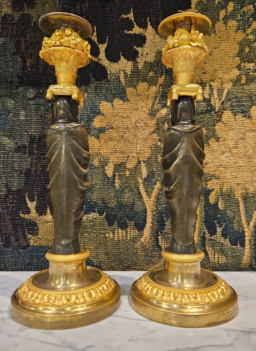 Pair Of Candlesticks "aux Vestals" Consulate Period "1799-1804"-photo-8