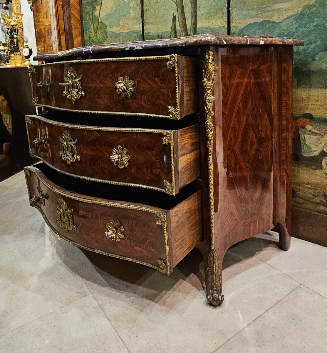 Chest Of Drawers Stamped E.doirat Regency Period Early 18th Century -photo-5