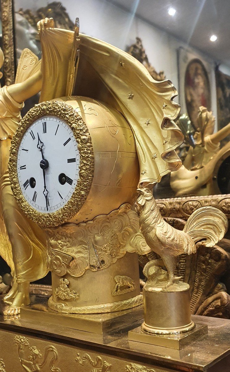 Large Mythological Clock In Gilded Bronze Empire Period Early 19th Century-photo-3