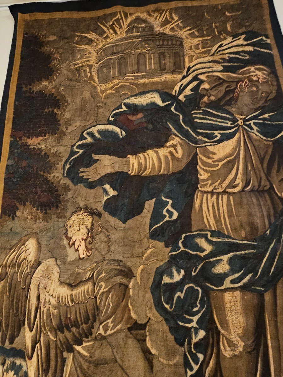 Tapisserie d'Aubusson "l'assomption De La Vierge" Epoque Louis XIV XVII ème -photo-1