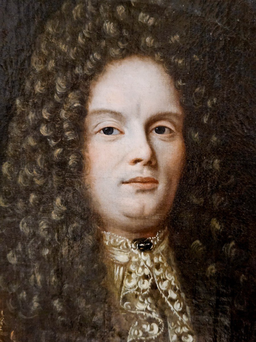 Grand Portrait d'Un Comte Epoque Louis XIV XVII ème -photo-2