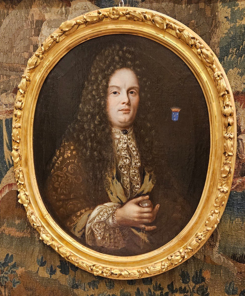 Grand Portrait d'Un Comte Epoque Louis XIV XVII ème 