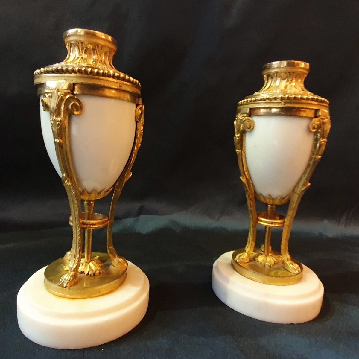 Pair Of Cassolettes Forming Candlesticks Early 19th Century-photo-4