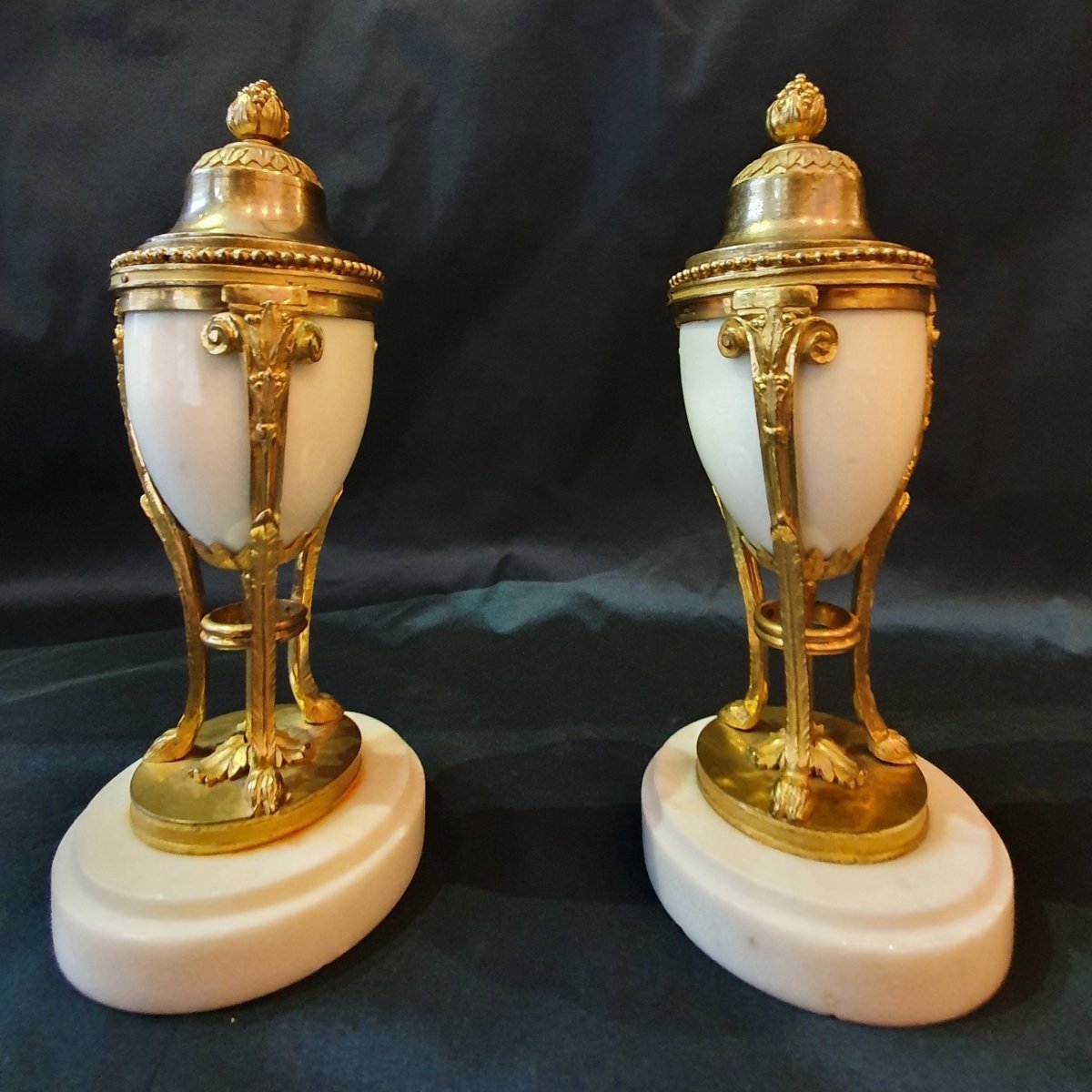 Pair Of Cassolettes Forming Candlesticks Early 19th Century-photo-1