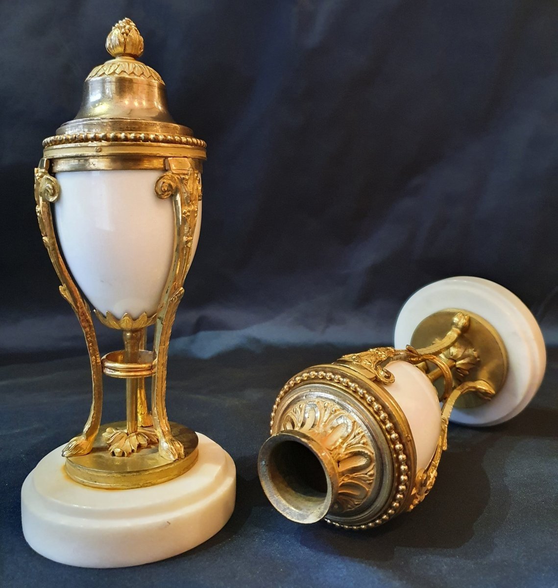 Pair Of Cassolettes Forming Candlesticks Early 19th Century