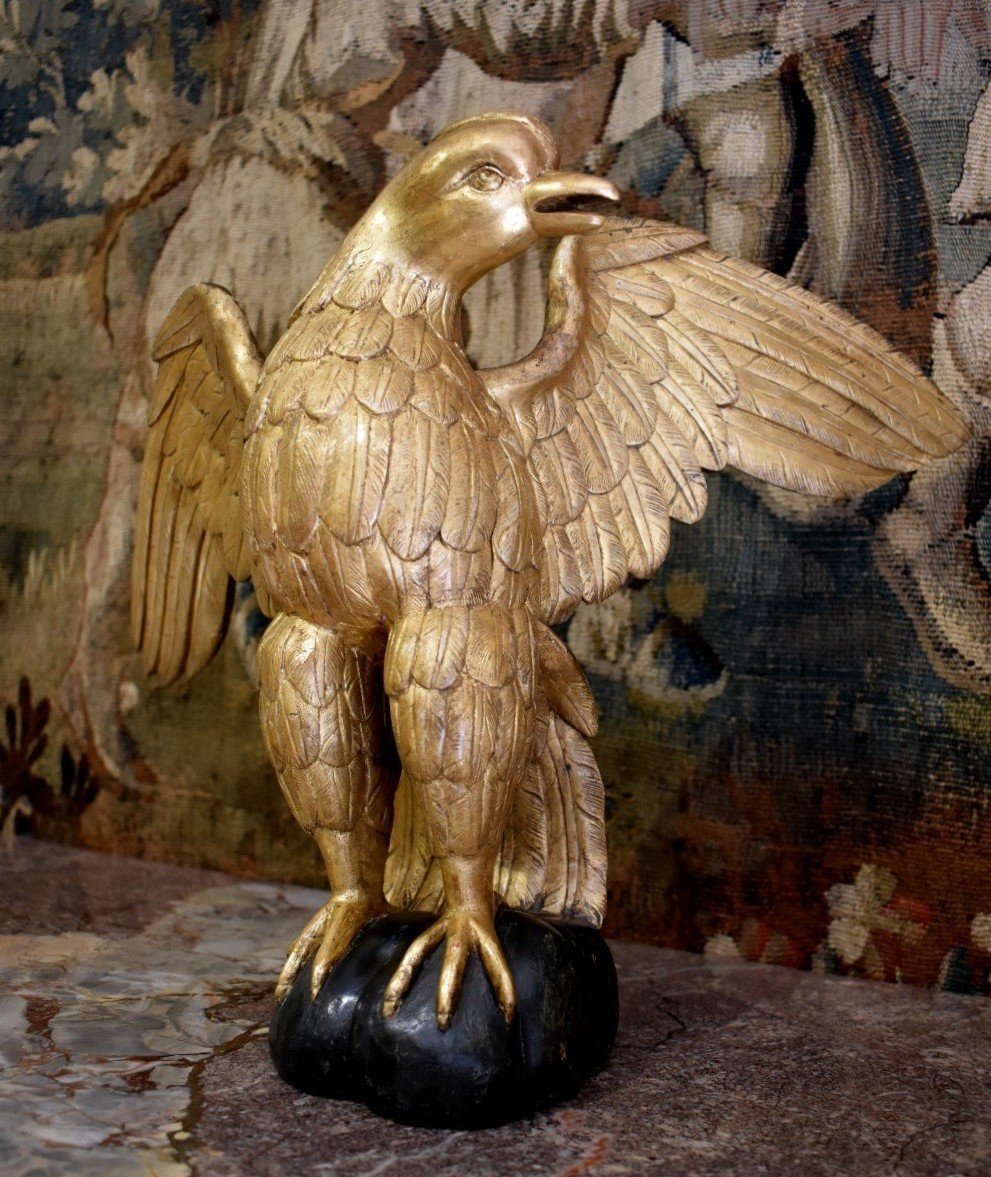 Aigle Impérial En Bois Sculpté Et Doré XIX ème