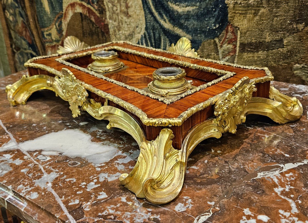 Important Louis XIV Style Inkwell, Early 19th Century -photo-4