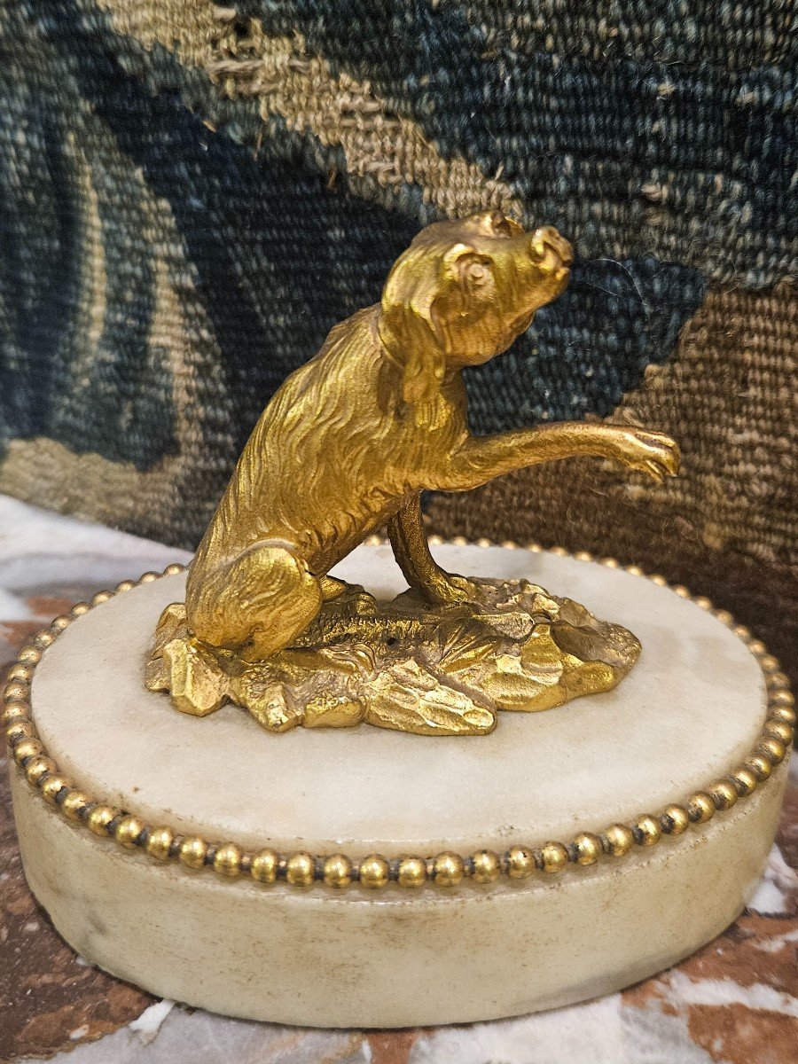 Pair Of Louis XVI And XVIII Century Gilt Bronze Paperweights-photo-4