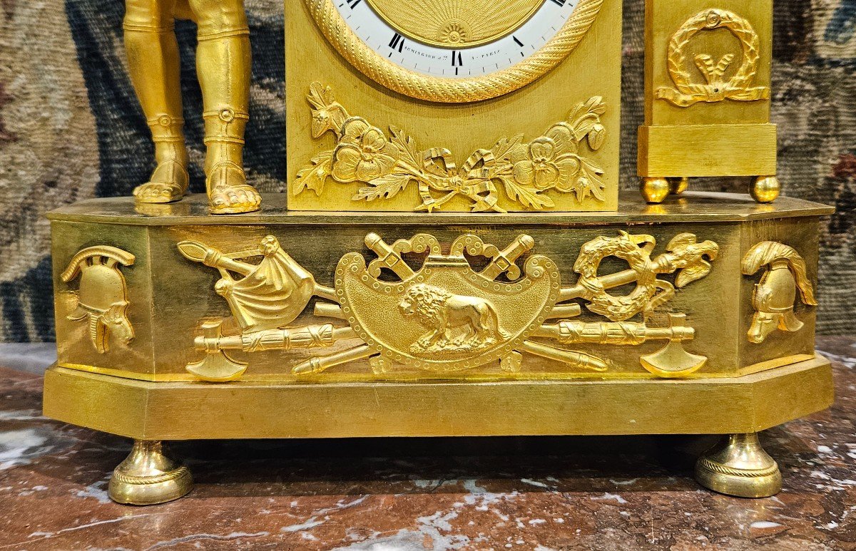 "love To The Most Beautiful" Clock In Gilt Bronze Charles X Period Early 19th Century-photo-2