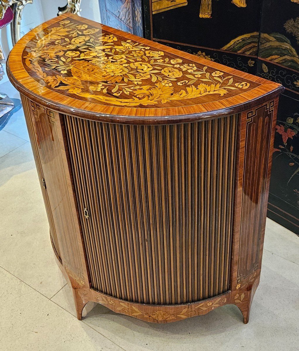 Dutch "in-between" Furniture In Marquetry Circa 1800 Early 19th Century-photo-2