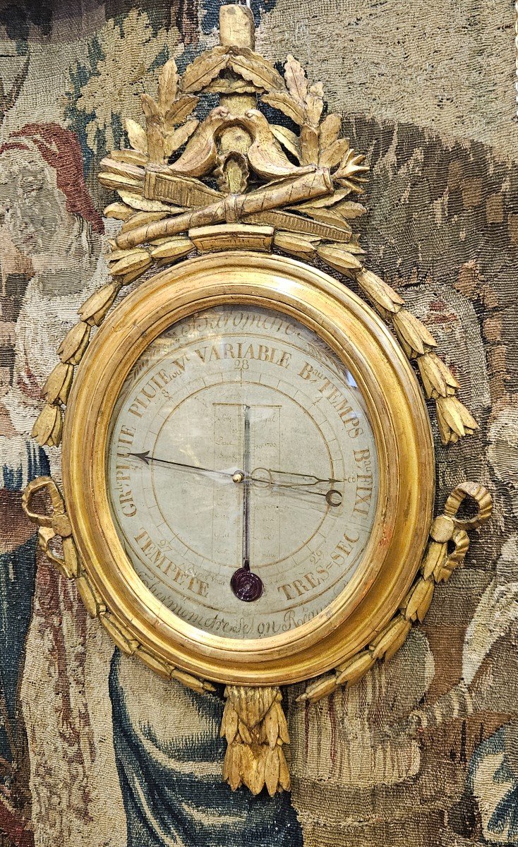 Baromètre Thermomètre Epoque Louis XVI XVIII ème -photo-4