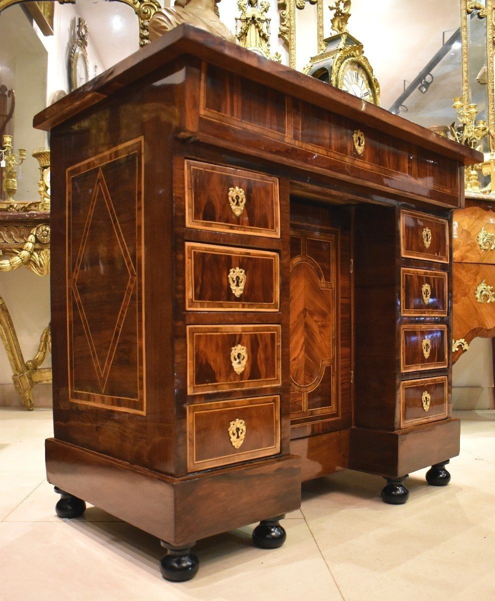 Louis XIV XVIIth Century Marquetry Money Changer's Desk-photo-2