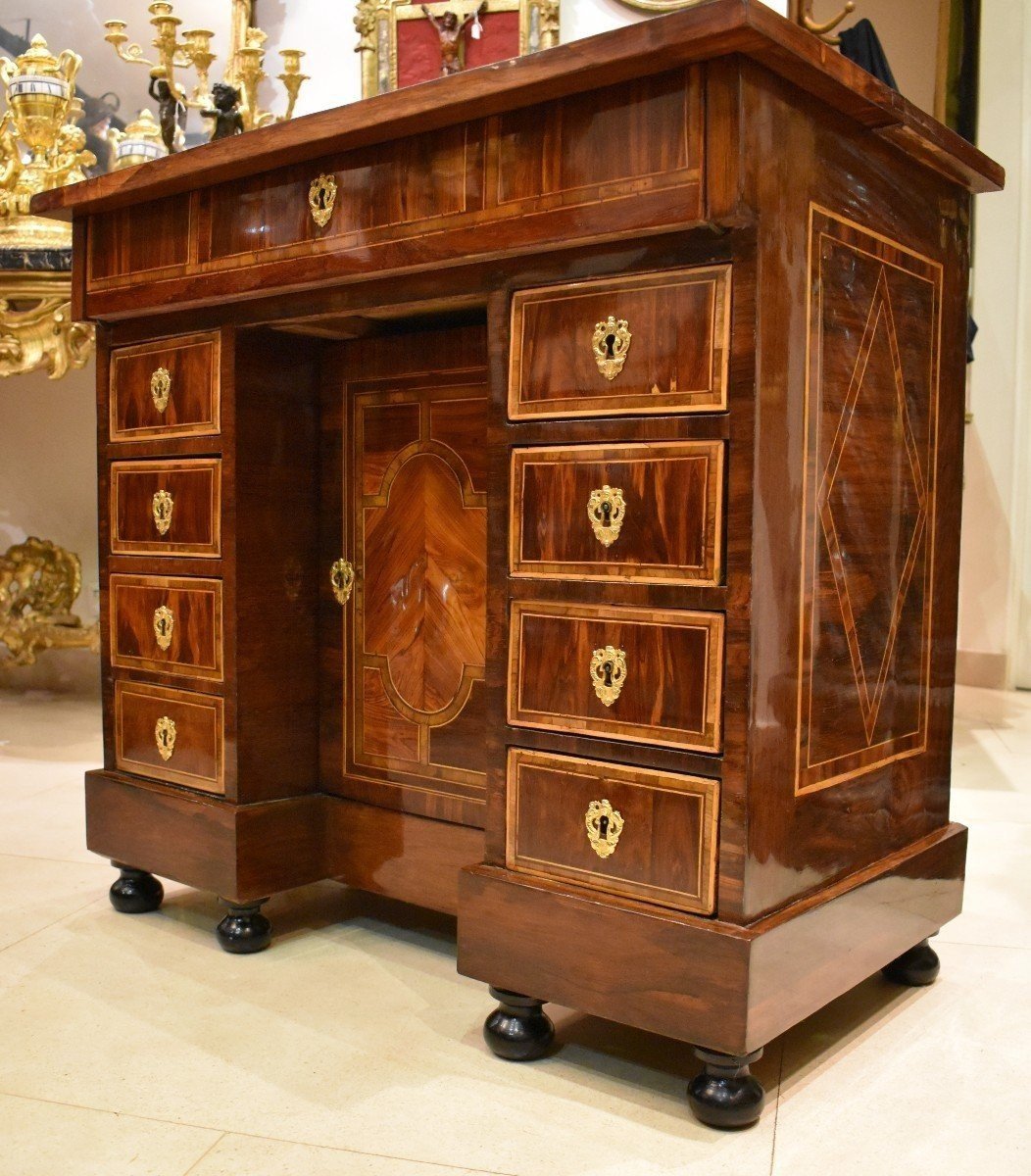 Louis XIV XVIIth Century Marquetry Money Changer's Desk-photo-3